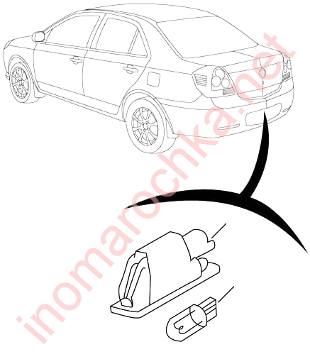 Подсветка номера Geely GC6 схема